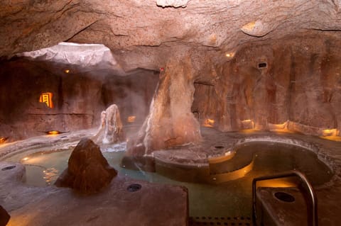 Experience luxury in the grotto pools.