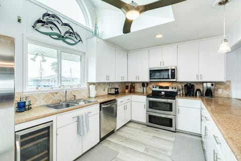 Fully equipped kitchen with stainless steel appliances