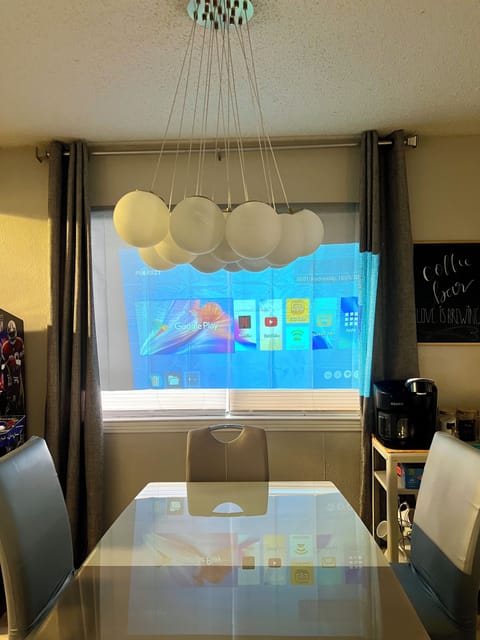 Savor movie time while dining together.