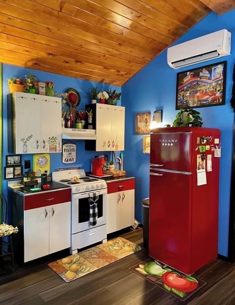 Retro. FUN…ctional. Kitchen has everything you need for a great meal. Keurig.