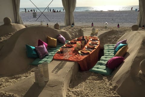 Outdoor banquet area