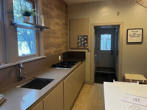 Kitchen with high end appliances and espresso machine