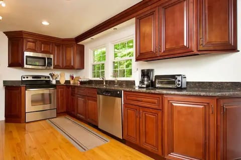 Fully stocked - and clean - kitchen