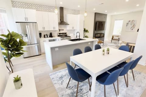 Bright and airy kitchen and dining room 