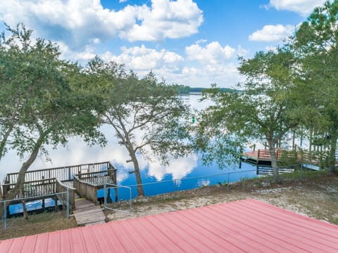 Ariel view of river from the house