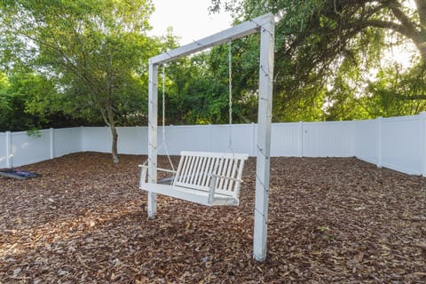 Custom made swing-set, with solar lights 