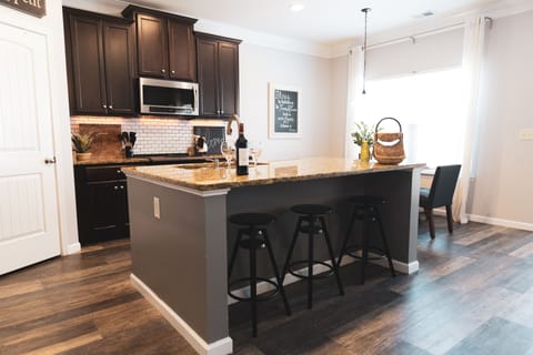 Large bar seats three