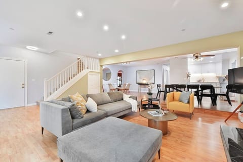 Spacious living room for a large group of family or guests!