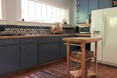 Fully stocked kitchen with everything you need to make meals. 