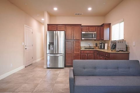 Open space- Kitchen, living room with 55" TV, and Roku