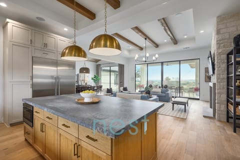 You won't miss anything with this open kitchen