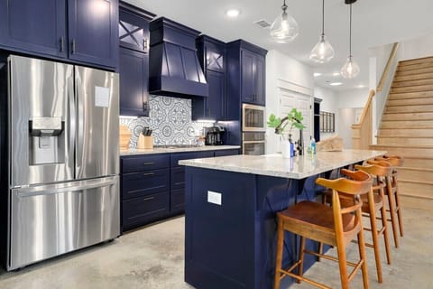 Our kitchen is fully stocked with all the cooking amenities you could ever need, including a drip coffee maker, a Keurig, high-end appliances and plenty of built-in storage.