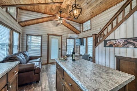 While these are tiny home cottages, they do offer plenty of space for couples and make for a perfect romantic weekend visiting the Resort and downtown Fredericksburg!