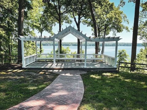 Enjoy gazebo overlook with your morning coffee. Table and chairs not shown. 