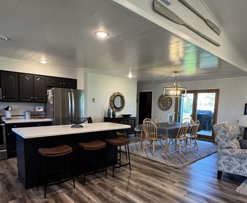 Lake views from the kitchen and the dining room