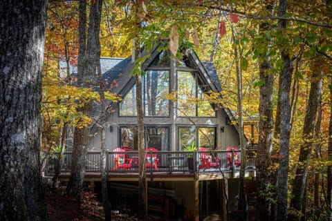 View from the street - our spacious deck