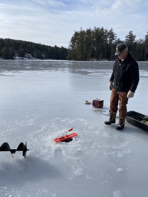 Ice fishing on the lake