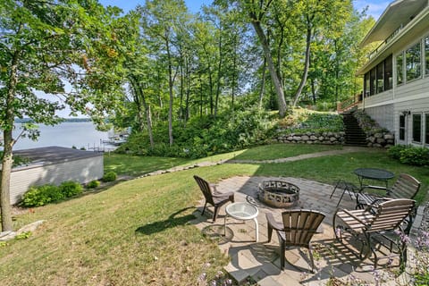 Enjoy s'mores around fire pit