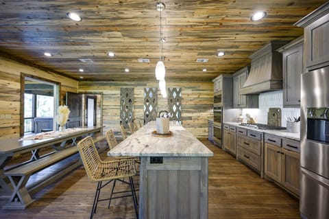 The kitchen and formal dining area.