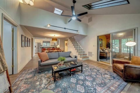 Family room and stairs to the loft!