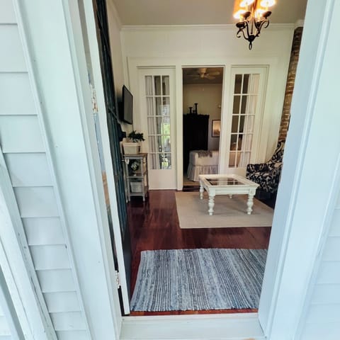 Entry View. French door closes for privacy 
