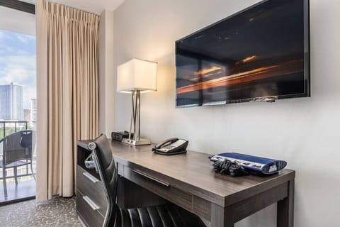 Desk setup w/ bright views to keep work light & inspiring.