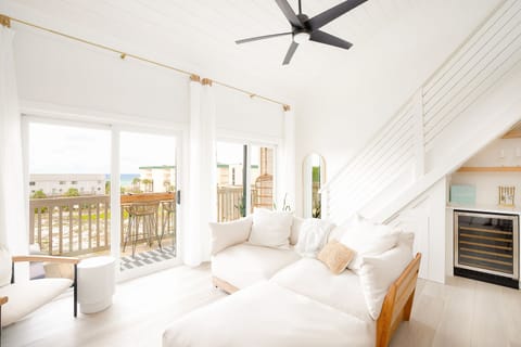 Large sliding doors let in tons of natural light.