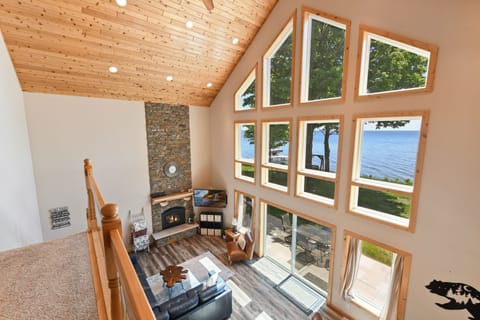 Loft view overlooking the living/dining room
