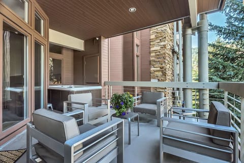 Covered Deck with Ski Run View