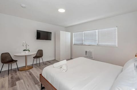 Your studio with king bed. Pet friendly!