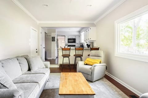 The den looking into the kitchen.