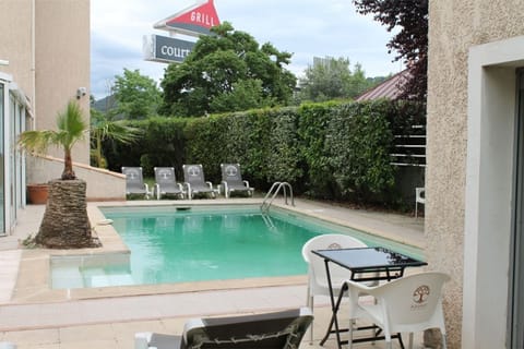 Get some sun in the outdoor pool.