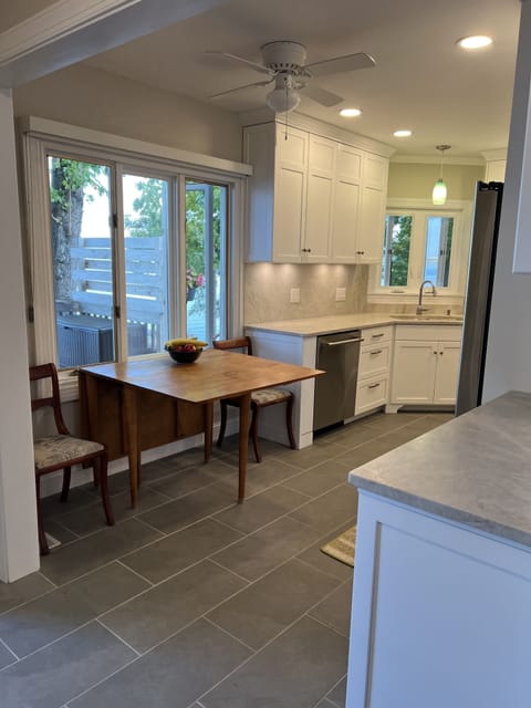Kitchen table with lake views