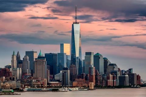 Soak up iconic skyline views at sunset near the property.