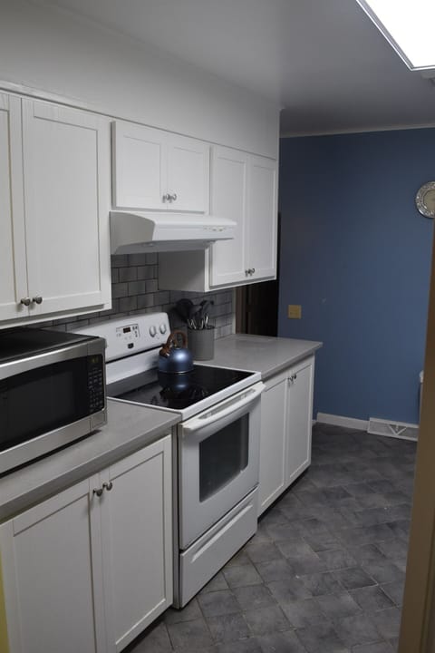 Cabinets microwave and stove