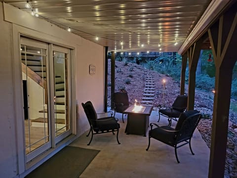 Covered Outdoor Patio with Gas Firepit