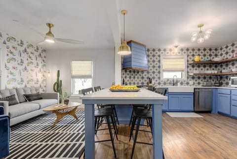Open concept living room and kitchen area