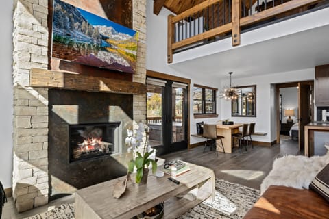 Living Room TV and Fireplace