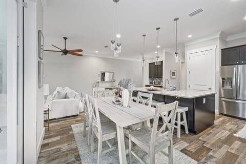 Dining table for 6 + kitchen bar seating for 4