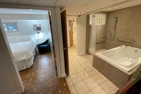 Bedroom and bathroom