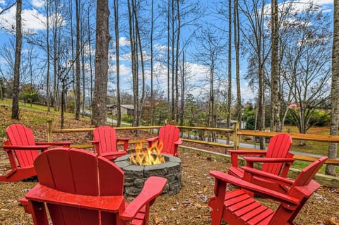 Outdoor firepit with serene Wears Valley views!