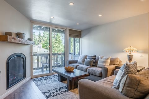 Living Room- Couch, Gas Fireplace Flat Screen TV