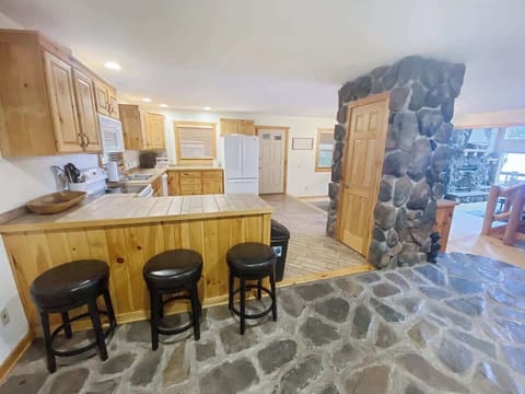 Open concept kitchen fully stocked