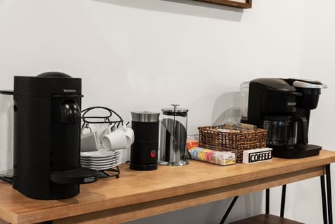 Pour a cup at the coffee bar - We have a Keurig, Nespresso, and French Press!