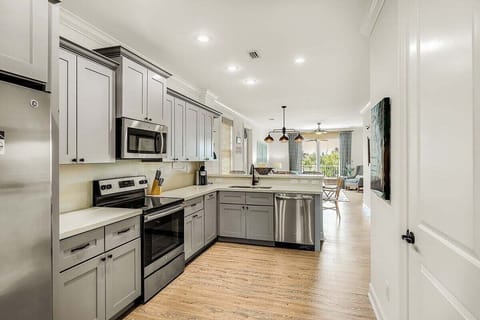 Modern comforts: Fully equipped kitchen for culinary adventures.