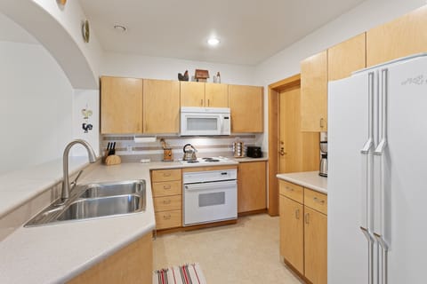 Indoors, Kitchen, Appliance, Refrigerator, Microwave