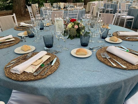 Outdoor banquet area