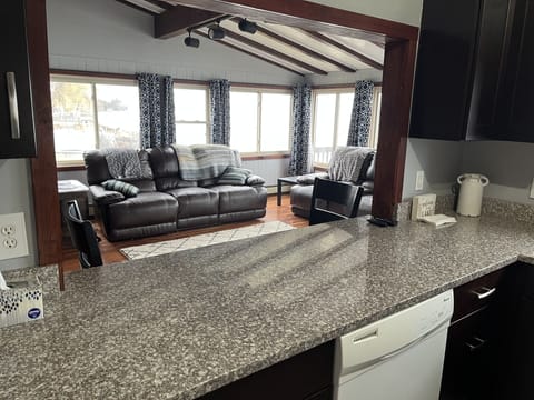 View from kitchen to living room