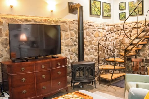 Cozy up with a book or movie, or simply watch the flames dance in the stove.