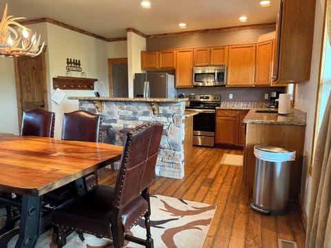 Well stocked kitchen.